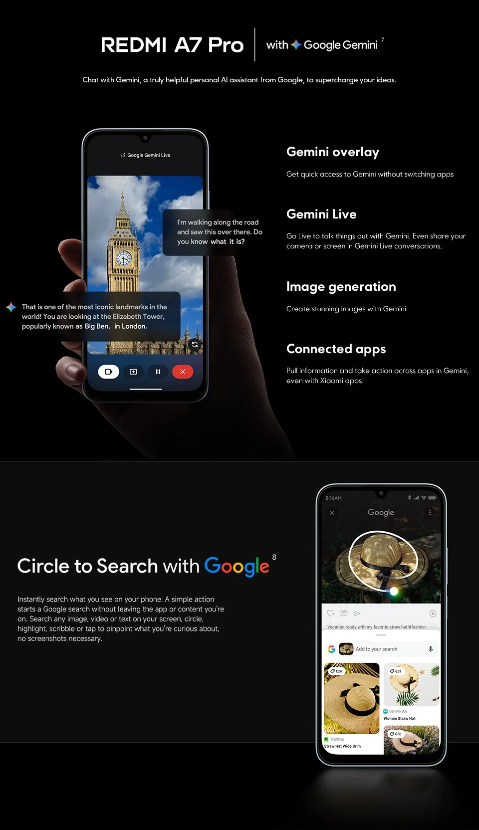 Global Version Xiaomi Redmi A7 Pro Smartphone ROM 6000mAh 15W Charging Octa-core UNISOC T7250 13MP Camera 120Hz 6.9" LCD Display
