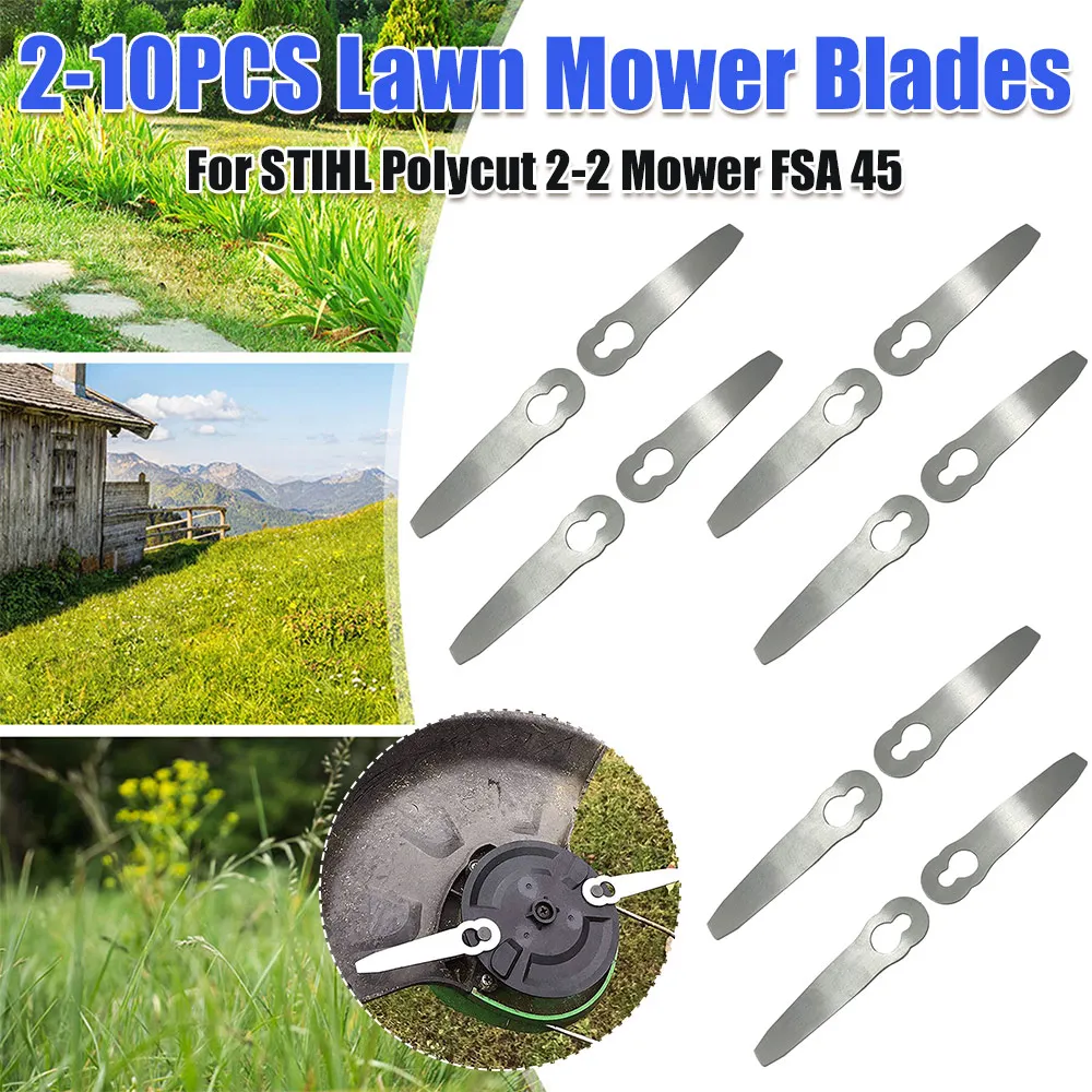 Grass Trimmer Blades Stainless Steel Mowing Machine Blades High Strength Garden Cutter Blades for Stihl Polycut 2-2 FSA 45