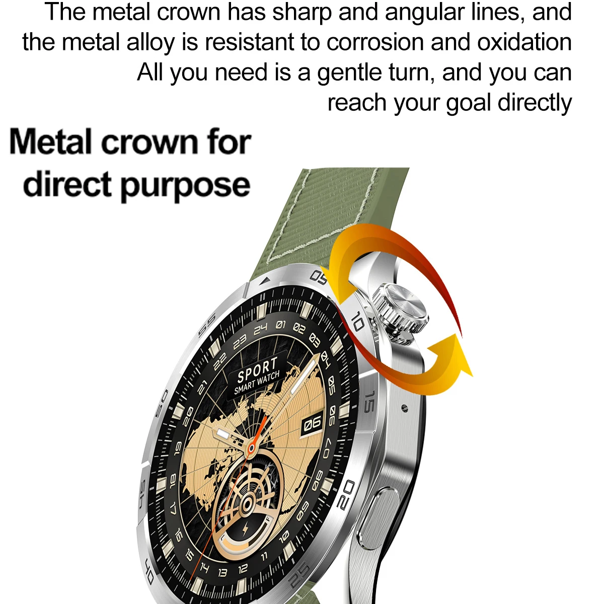 Reloj inteligente deportivo para hombre, dispositivo resistente al agua con Pantalla AMOLED de 1,43 pulgadas, control del ritmo cardíaco, oxígeno en sangre y carga inalámbrica