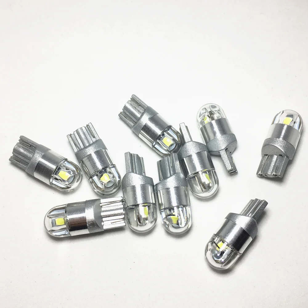 

50pcs W5W T10 LED Car Light 3030 SMD Marker Lamp 192 501 Tail Side Bulb WY5WCanbus Auto Styling Wedge Parking Dome Light DC 12V