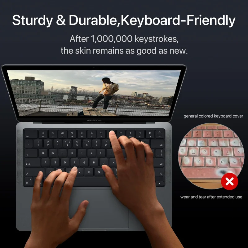 Compatível com 2019-2016 MacBook Pro15 (A1990, A1707) capas rígidas com capa de teclado para 15 (touch bar), cristal transparente