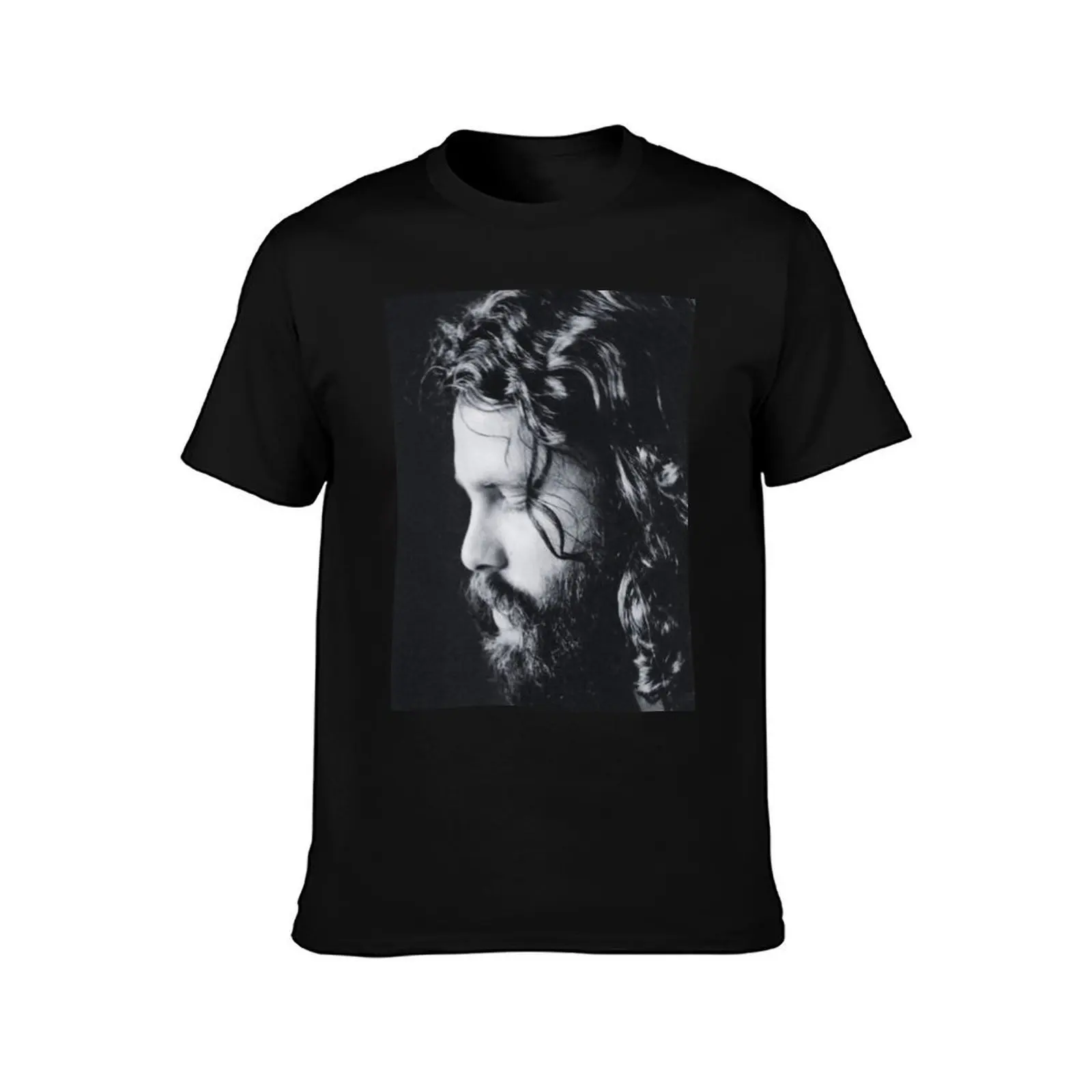 Bearded Jim Morrison - The Doors Black And White TheAmericanPoet T-Shirt, Summer Casual Cotton Tee, Oversized Streetwear Tops