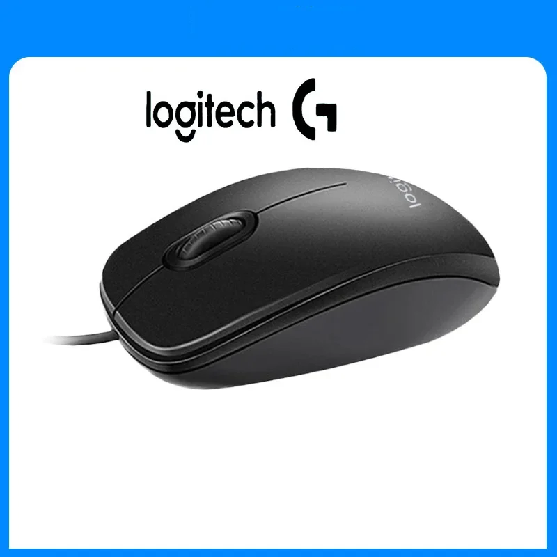 Logitech Wired Mouse Desktop Laptop Home Business Office Game Left and Right Hand Universal M100R With Mousepad