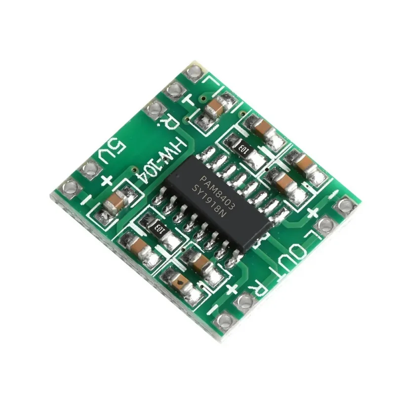 Green BoardPAM8403Amplifier Board DClass 2x3w Ultra-miniature Digital Amplifier Board2.5～5V YesUSBPower Supply