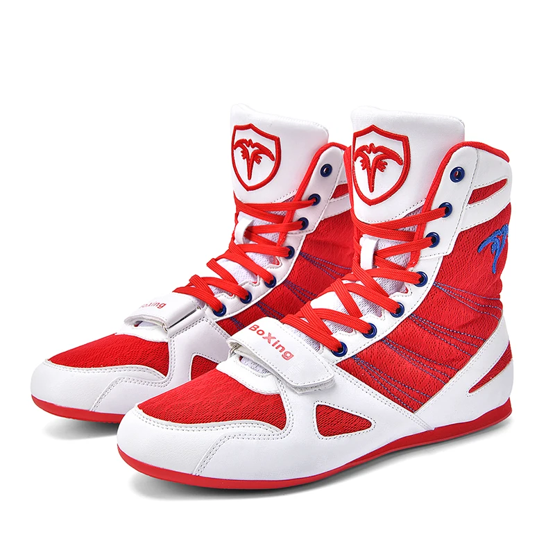 أحذية مصارعة احترافية للرجال أحذية ملاكمة عالية الجودة للمنافسة القتالية أحذية تدريب مضادة للانزلاق قابلة للتنفس للرجال