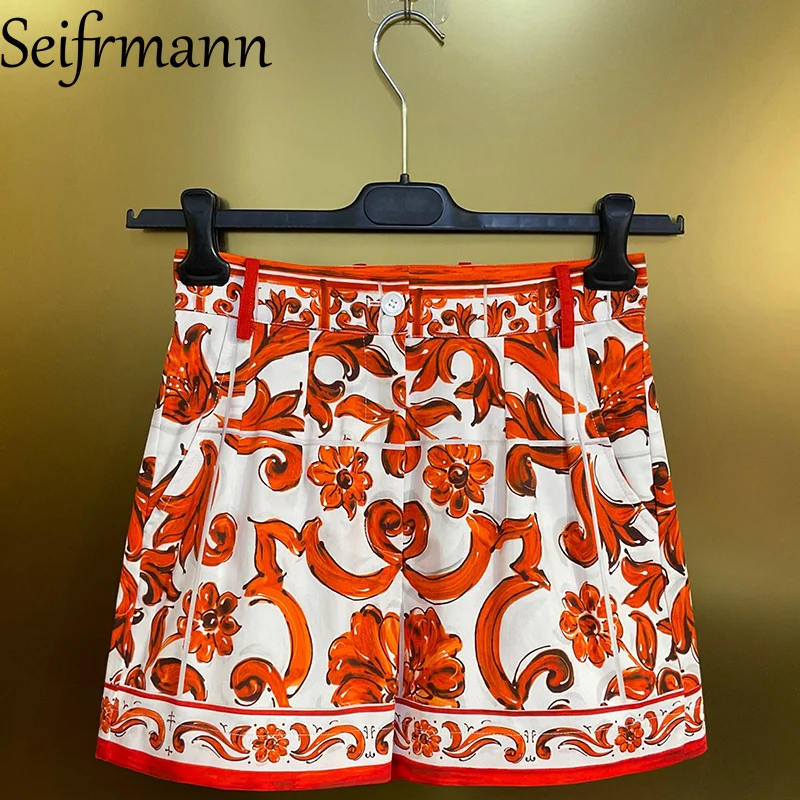 Seifrmann Lässige, bedruckte, elastische, lockere Shorts aus Baumwolle mit elastischem Bund, 2026 Sommermode für Damenbekleidung