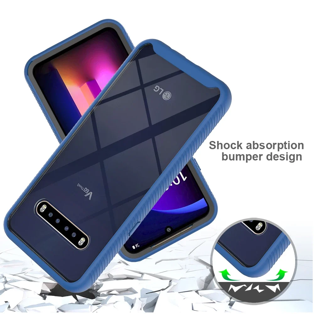 Hybrydowe etui TPU/PC Sky Case dla LG V60 ThinQ Fundas Capa Dwuwarstwowa konstrukcja Wstrząsoodporna, krystalicznie przezroczysta obudowa dla LG V50s ThinQ