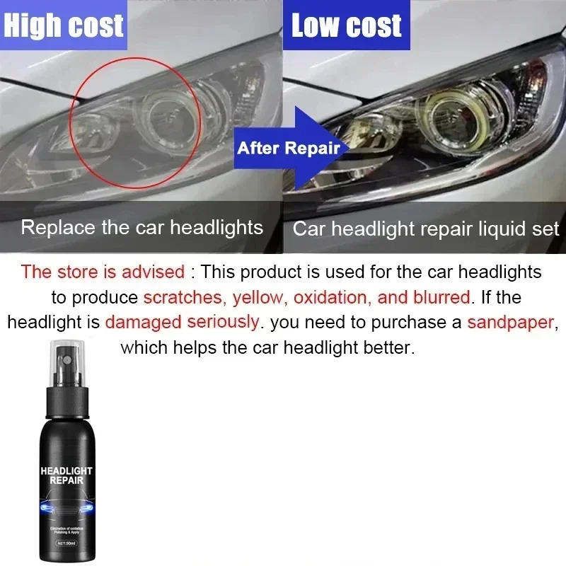 Car Headlight Restoration Polishing Headlamp Scratch Remover Repair Cleaning Paste Remove Oxidation Headlight Polish Liquid