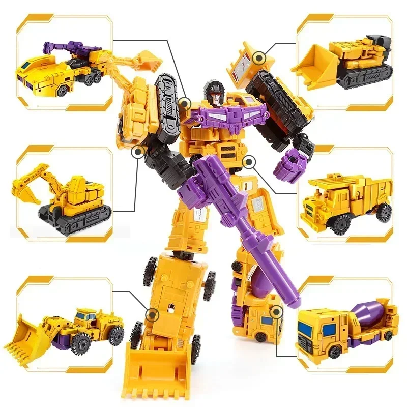 In Stock 6 in 1 MINI Devastator Transformation Model MINI Devastator 22CM Action Figure Robot Plastic Toys BEST Gift