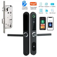 TTLock/Tuya Smart Door Lock Fingerprint Biometric Waterproof Digital Electronic Lock APP IC Card Password Aluminum Alloy Lock