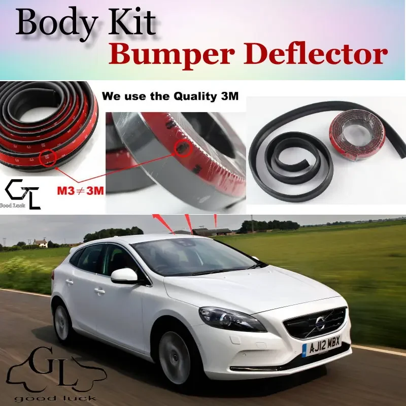 Bumper Lip Deflector Lips For Volvo V40 P1 Front Spoiler Skirt For TopGear Fans to Car Tuning / Body Kit / Strip