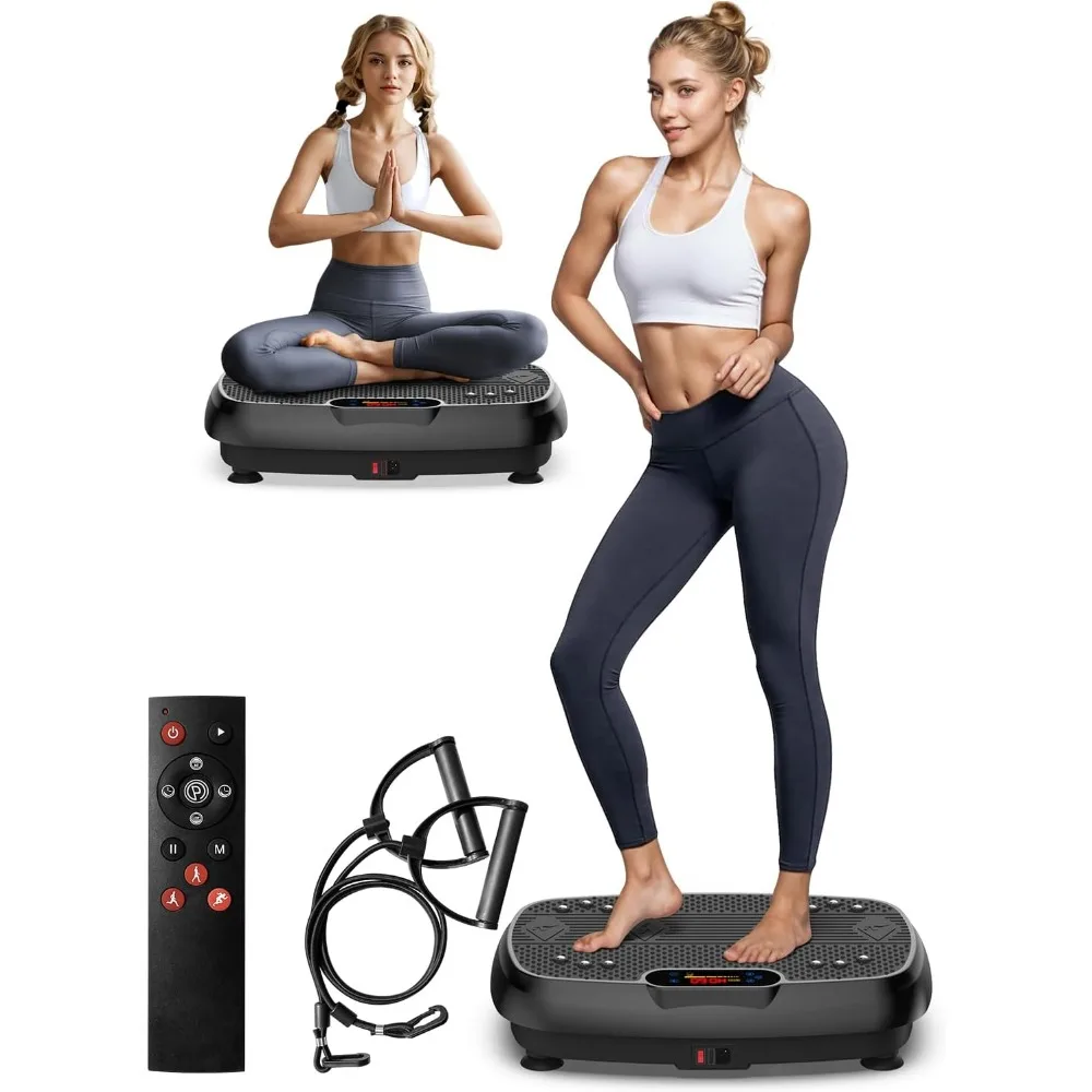 Máquina de ejercicio con placa vibratoria, tabla vibratoria eléctrica para bajar de peso, equipo de gimnasio en casa para entrenamiento de cuerpo completo, 450 libras