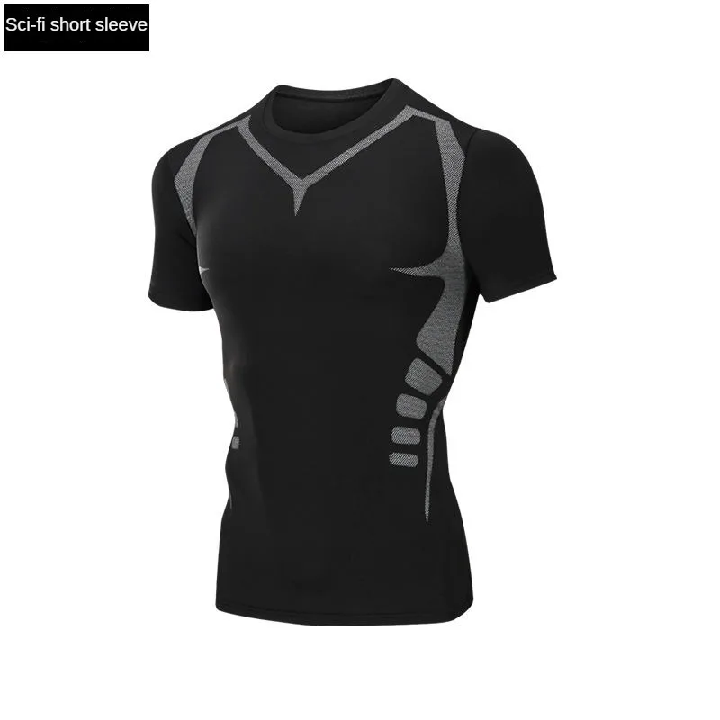 Men's Quick-Dry Compression Fit Breathable Long/Short Sleeve Running，Training， Jogging ，Cycling，Motor,Skiing， Athletic Trackwear