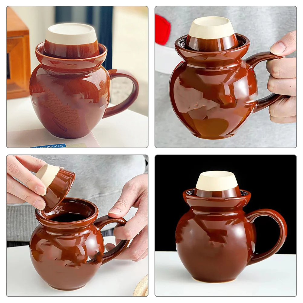 

Pickle Jar Shaped Ceramic Water Cup Coffee Tea Mug Office Home Milk Mug Creative Funny Style Water Cup