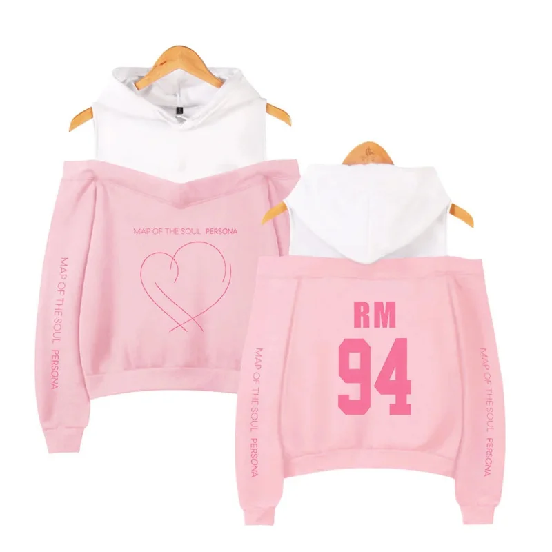 Map of the soul persona Sweatshirts JIMIN RM JUNG KOOK Women hip hop casual off shoulder Hoodies Fans Present For Youth Girls MS