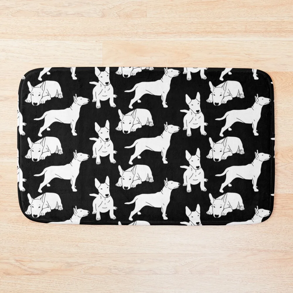 Bull Terrier Pattern Bath Mat Bathroom Carpet Set Bath Rugs For Bathroom Mat