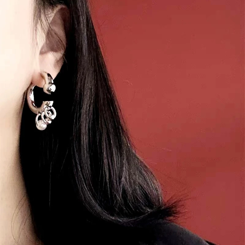 Fashion Earrings Back Front Geometric Metal Drop Earrings for Women Girl Studs Dropsale