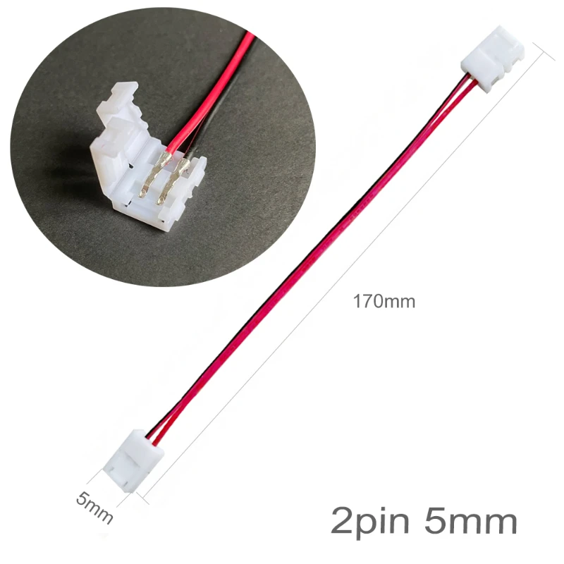 20Pcs LED Strip Connector Double head 2P/3P/4P/5P/6P Pin For 5/8/10/12mm 3528 WS2811 WS2812 5050 RGB RGBW RGBWW LED Strip Light 5