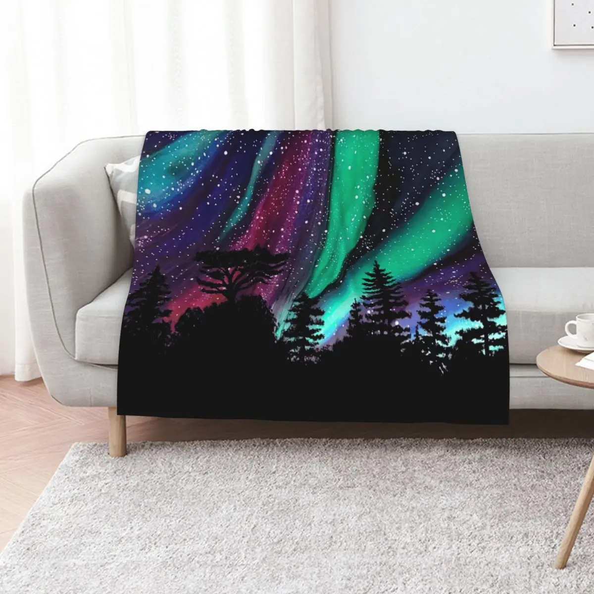 Alaskan Aurora Aurora Borealis Northern Lights Throw Blanket Beautifuls Thins Vintage Summer Blankets