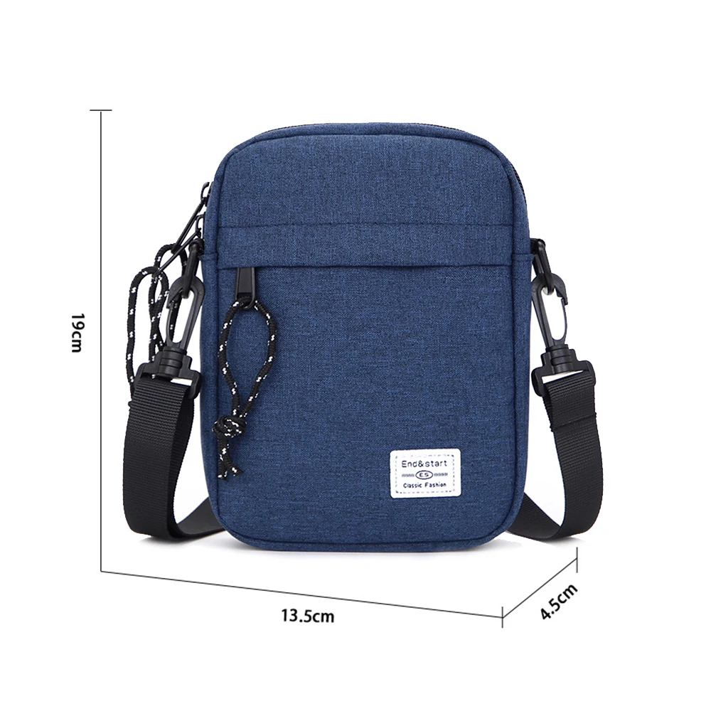 Crossbody Casual Bag n Small Messenger Bag with Side Pockets Zipper Closure Gift for Boys Men