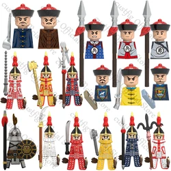 Medieval Military Chinese Qing Dynasty Soldier Figures Building Blocks Castle Knights Armor Shield Helmet Weapon Bricks Toy Gift