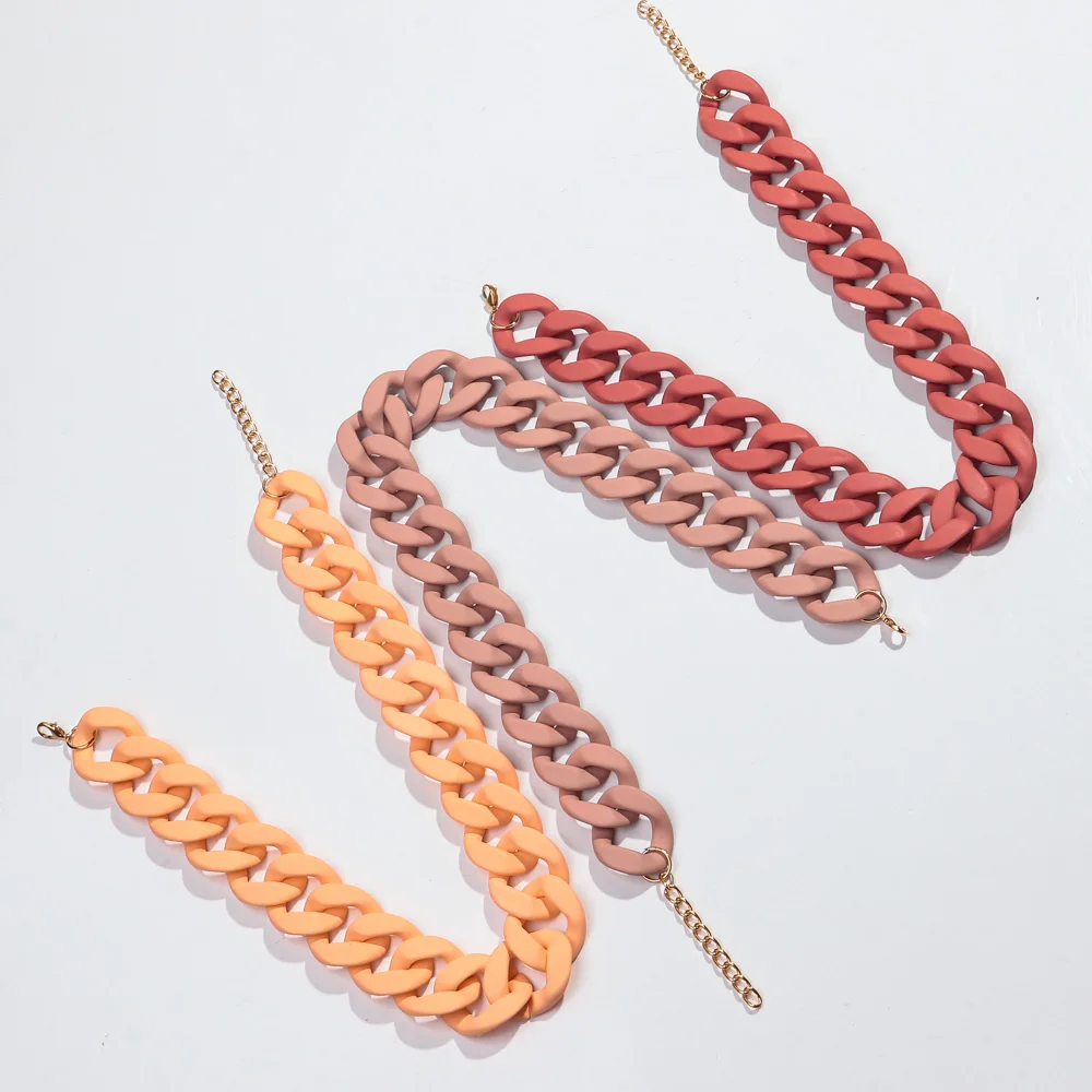 Neue Bunte Matte Acryl Breite Kette Choker Halsketten für Frauen Aussage Böhmischen Harz Chunky Kragen Halskette Mode Schmuck – Detail 8