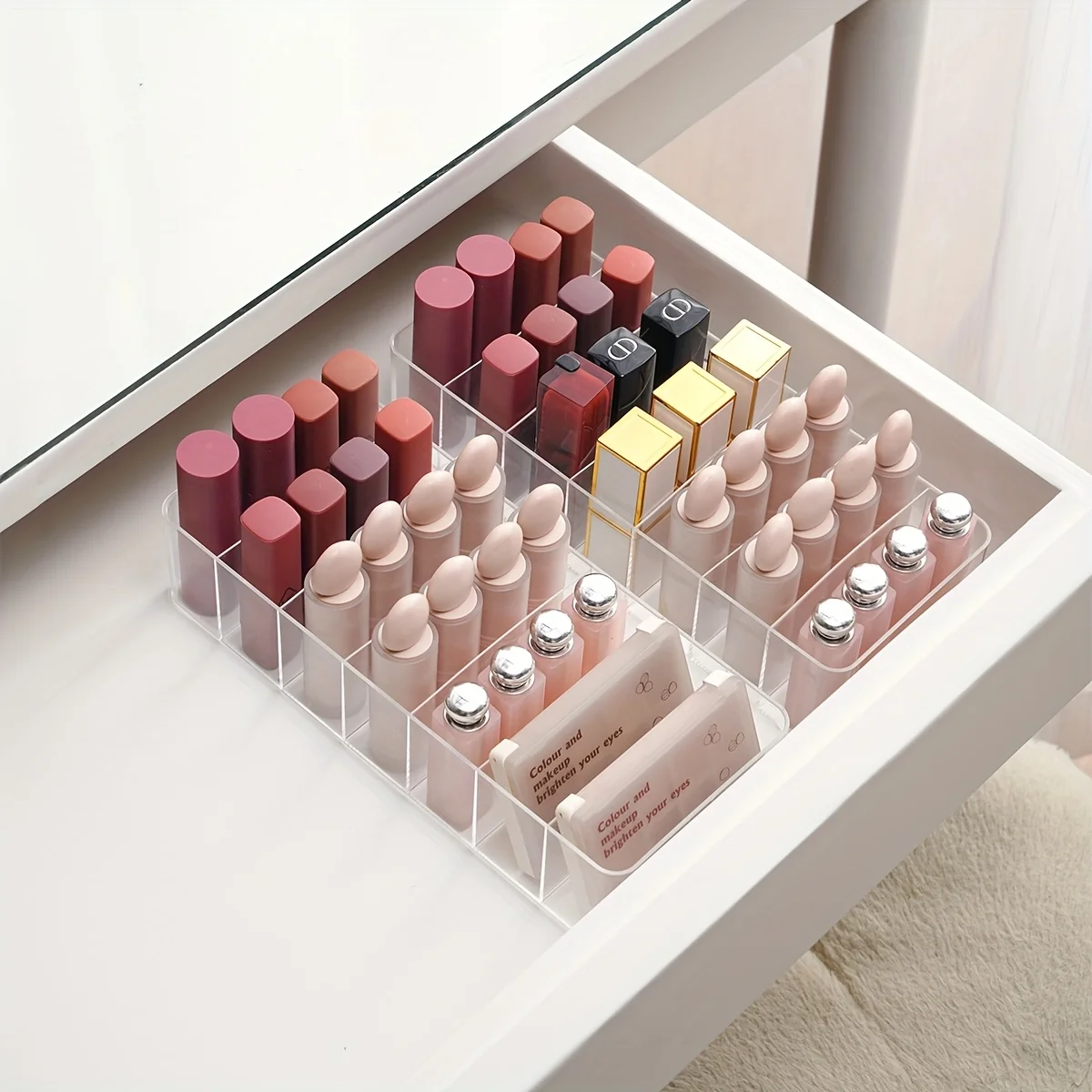 7 Grids Lipstick Organizer Clear Cosmetic Jewelry Box Lipstick Holder Display Rack Acrylic Makeup Organizer Lipstick Storage Box