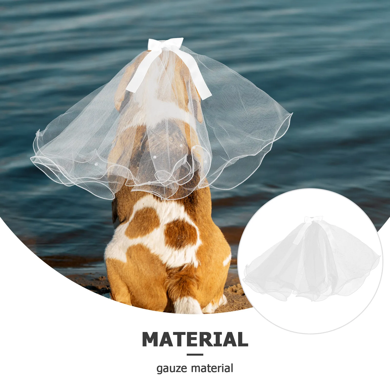 

Pet Wedding Veil Hairpin Bridal Headdress White Gauze Dog Cat Accessories Puppy Bride Costume veil decoration parties photo