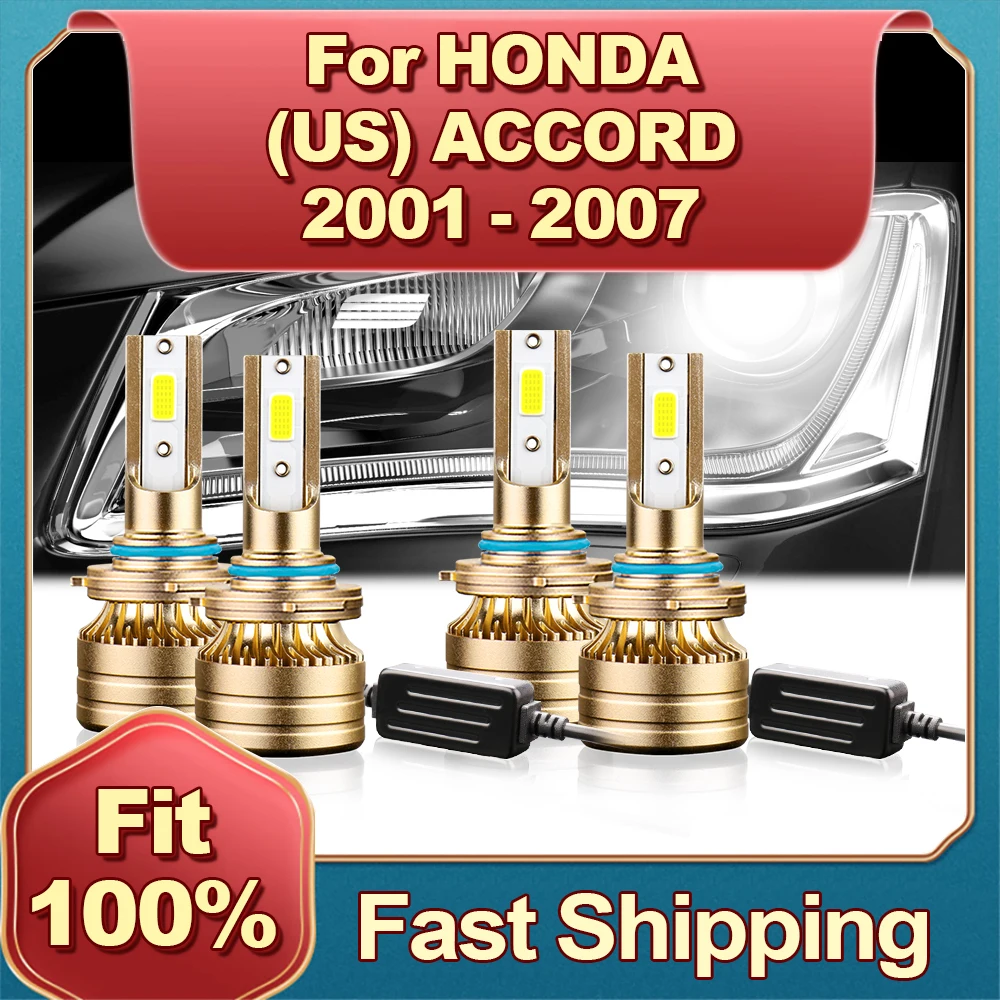 

2/4Pcs 30000LM Led Headlight High Low Beam HB3 HB4 Car Lamp For HONDA (US) ACCORD 2001 2002 2003 2004 2005 2006 2007