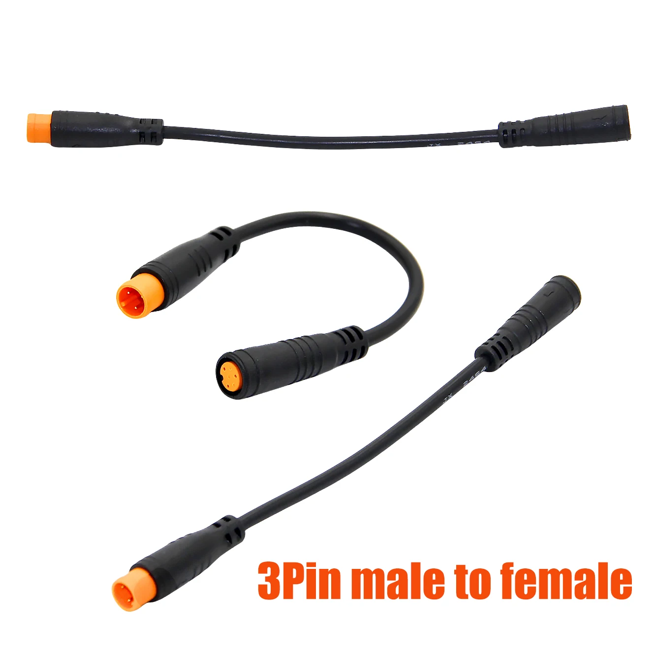M8 12.8CM 3Pin Waterproof Connector Wire, Male to Male/Male to Female/Female to Female for E-Bike Brake Signal Sensor image 5