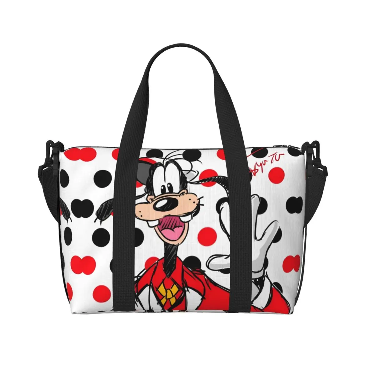 Custom Large P-Pluto Cartoon Tote Bag for Women Shoulder Shopping Beach Gym Travel Bag