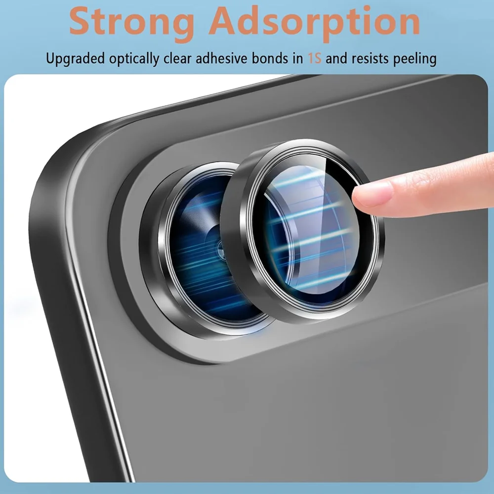 1-3Pcs 3D Metal Alloy Camera Glass Back Cover For IPhone 16 17Air Camera Ring Lens Protector I Lens Film