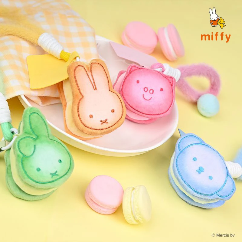 Kawaii Nijntje Pluche Pop Cartoon Sandwich Biscuit Serie Pluizige Rugzak Accessoires Dopamine Knuffelige Pluche Sleutelhanger Perfecte Geschenken