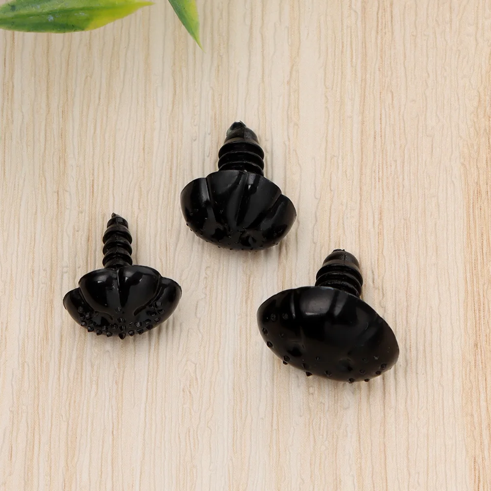 40 pçs preto plástico nariz de segurança para teddy bear boneca animal fantoche artesanato crianças brinquedos boneca diy acessórios cachorro nariz