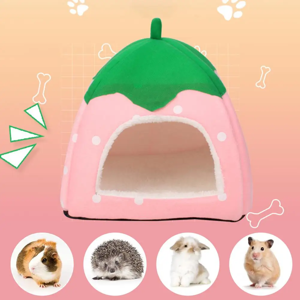 

Pet Bed Space Strawberry Hamster House Guinea Pig Hideout Small Animal Bed Dwarf Rabbit Chinchilla Hideaway Hide Hut Cage