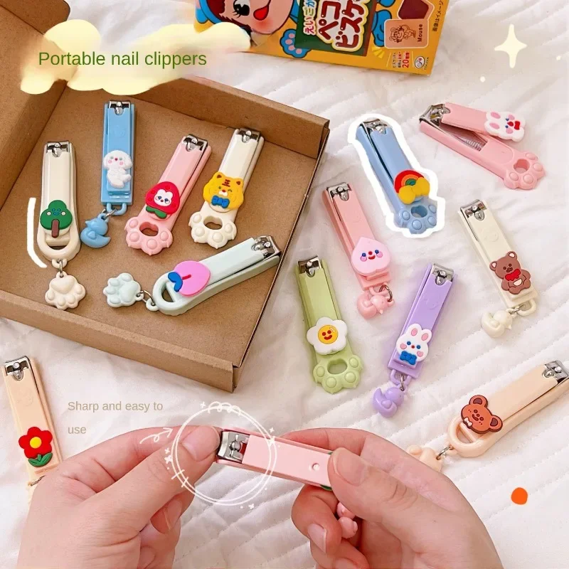 Cute Cartoon Bear Girls Heart Nail Clippers Cutter for Kids Nail Scissor Trimmer Kawaii Beauty Nail Art Baby Care Tool