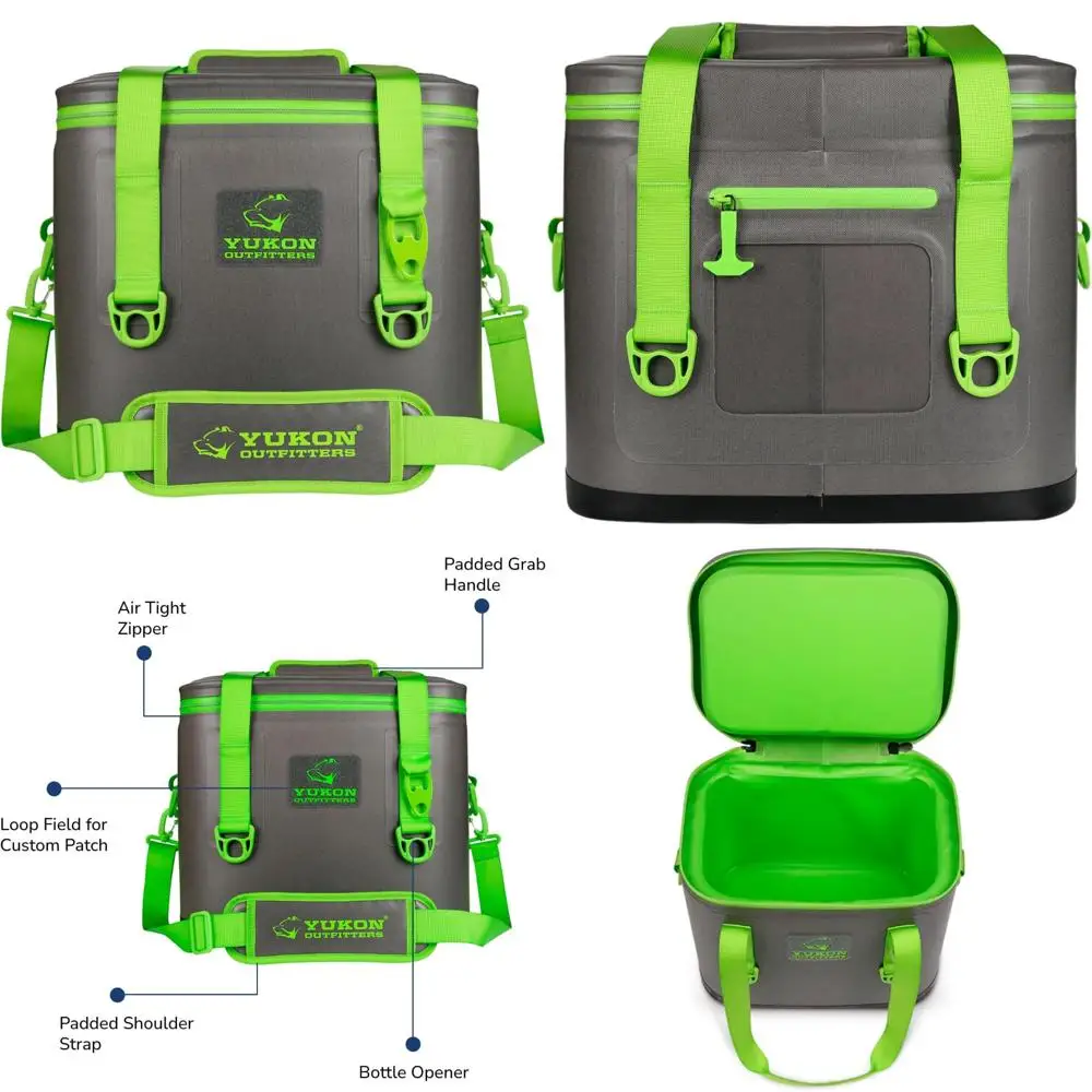 

Большая изолированная сумка-холодильник емкостью 54 литра для кемпинга, катания на лодках и хранения еды — прочная, герметичная и идеально подходит для напитков