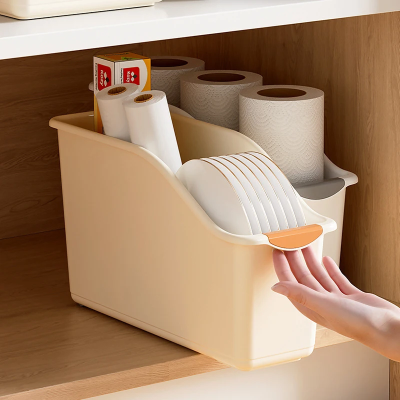 Drawer-type Cabinet Storage Box With Pulley Gap Sundries Kitchen Storage Box Large Capacity Multifunctional Storage Box