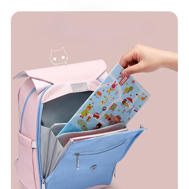 Children's Backpack Spine Reduced Protection Girls School Books Bags for Teenage Girls Kawaii College Student Kids Book Bag