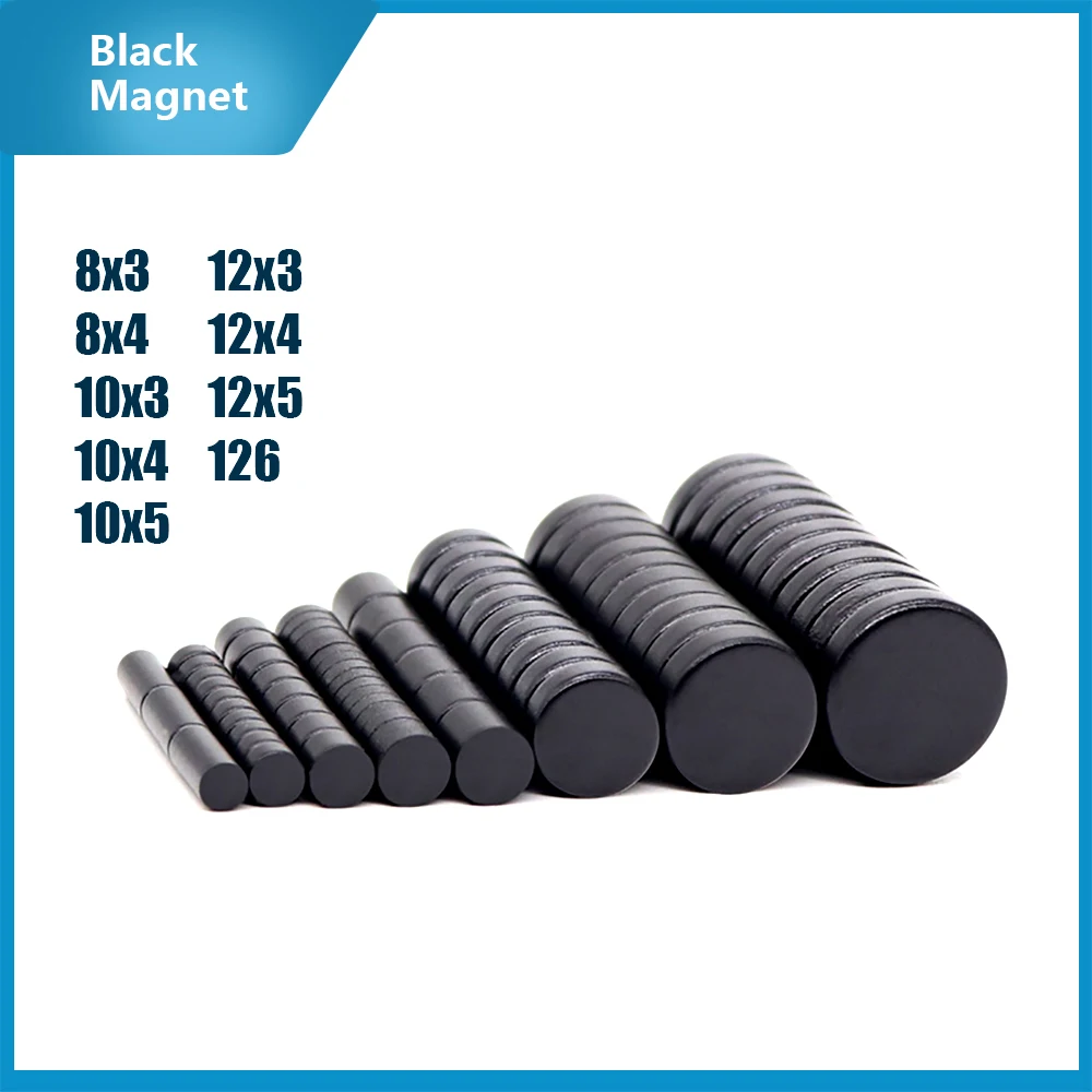 50-300PCS Black Round Strong Magnets Dia 8mm 10mm 12mm Ferrite Ordinary Magnet Y30 Black Disc Fridge Magnets