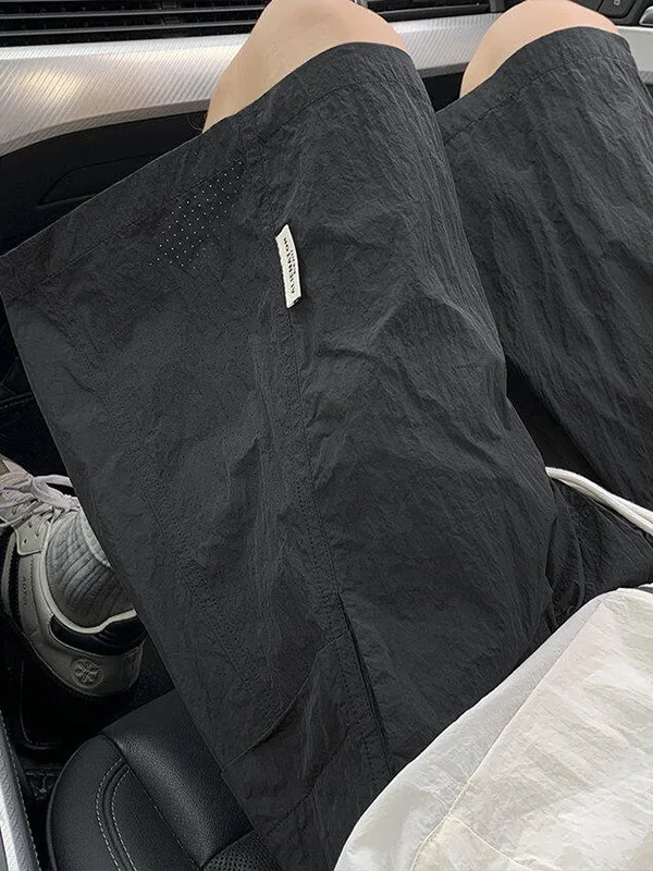 

Qui Dry Summer Thin Laser Me Breathable Loose Straight Leg Beach orts Men's Faionable Five-Quarter Length Spor Pants