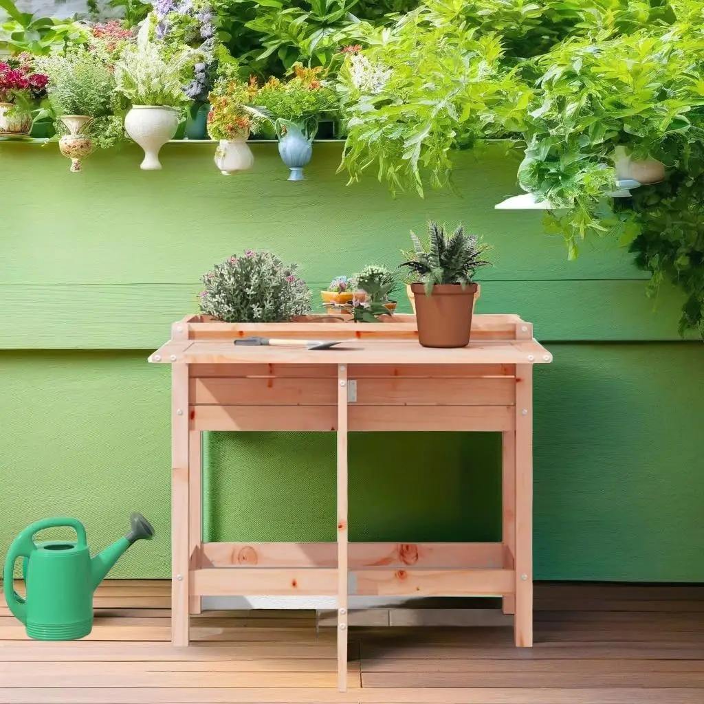 Folding Tabletop Garden Planter - Solid Douglas Wood Outdoor Planter Box