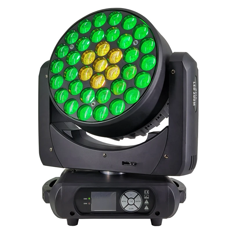 2szt Disco DJ Concert Theater Club dj ring control 37x15w rgbw 4w1 wash zoom led moving head light