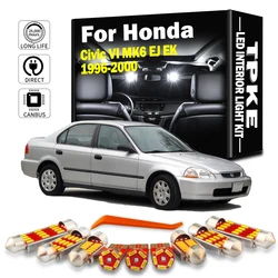 TPKE 9Pcs Car Accessories For Honda Civic VI MK6 EJ EK 1996 1997 1998 1999 2000 LED Interior Dome Map License Plate Light Kit