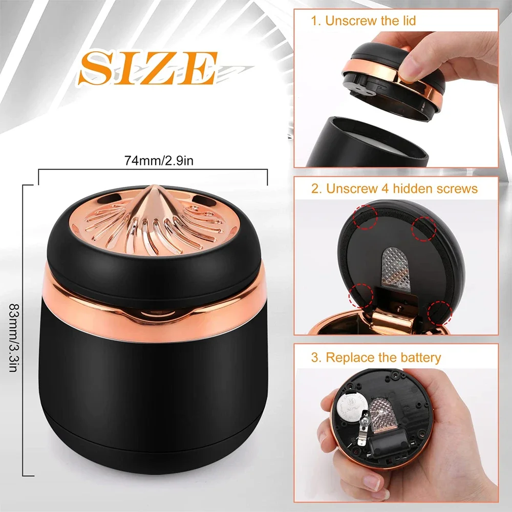 1pcs Portable Ashtray for Car Mini Car Ashtray with Lid Smokeless Ashtray Detachable Car Cigarette Ashtray with Colorful LED