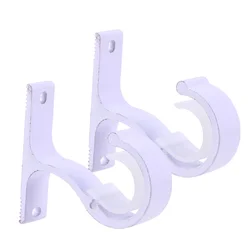 2pcs Aluminum Alloy Hooks Curtain Bracket Wall Mount Ceiling Rod Brackets Thick Mounting Bracket For Curtain Rod