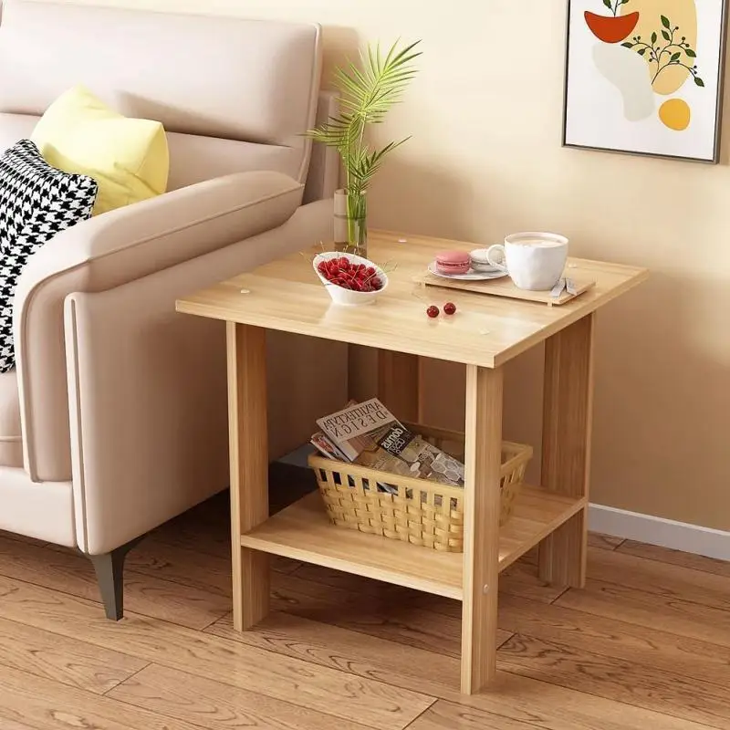 Wooden Storage Bedside Table Protable Night stand Lightweight Bed Table Stable Living Room Sofa Side table Bedroom Furniture