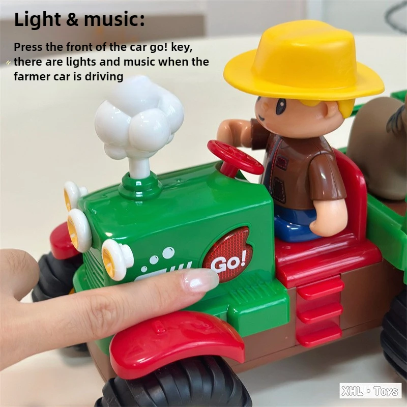 Cool Stuff Toy Car Regalo divertente-25 cm Modello di auto da contadino divertente super grande, musica leggera Kawaii con bambola, giocattoli per bambini da 2 a 4 anni
