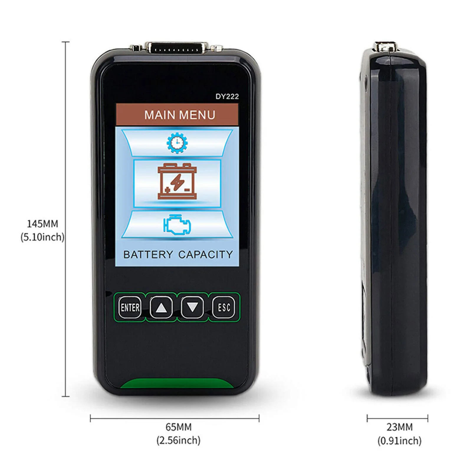 DY222 For battery Condition Analyzer for 12V 24V Vehicles Featuring 3.2 inch LCD and Cranking Power Assessment