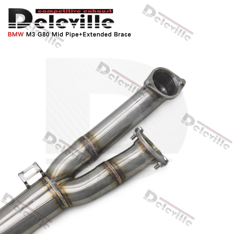 Exhaust System ForM3 G80/G8X G82 3.0T 2021-2023 3.5 Inches Stainless Steel Pipe Muffler Exhaust Single Midpipe With Brace